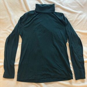 Dark teal Turtleneck Long Sleeve Top